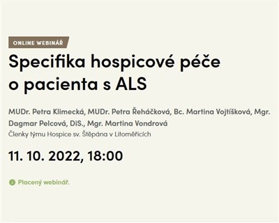 Webinář: Specifika hospicové péče o pacienta s ALS